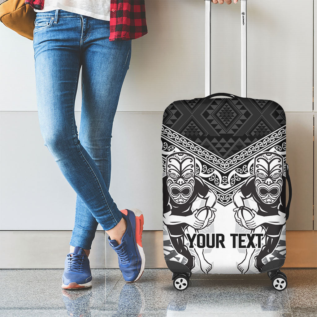Custom Rugby New Zealand Black Fern Luggage Cover Niho Taniwha Inspired