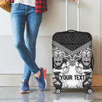 Custom Rugby New Zealand Black Fern Luggage Cover Niho Taniwha Inspired