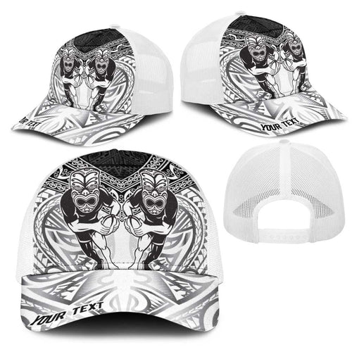 Personalised Rugby New Zealand Black Fern Mesh Trucker Cap Niho Taniwha Inspired