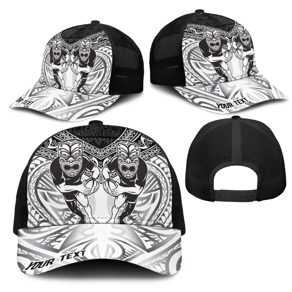 Personalised Rugby New Zealand Black Fern Mesh Trucker Cap Niho Taniwha Inspired
