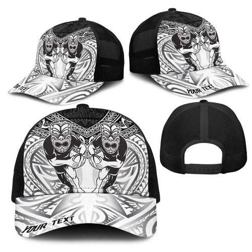 Personalised Rugby New Zealand Black Fern Mesh Trucker Cap Niho Taniwha Inspired