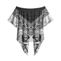 Custom Rugby New Zealand Black Fern Off Shoulder Wrap Waist Top Niho Taniwha Inspired