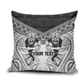 Custom Rugby New Zealand Black Fern Pillow Cover Niho Taniwha Inspired