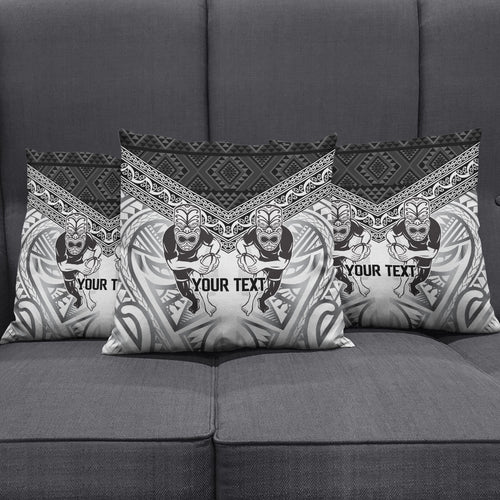 Custom Rugby New Zealand Black Fern Pillow Cover Niho Taniwha Inspired