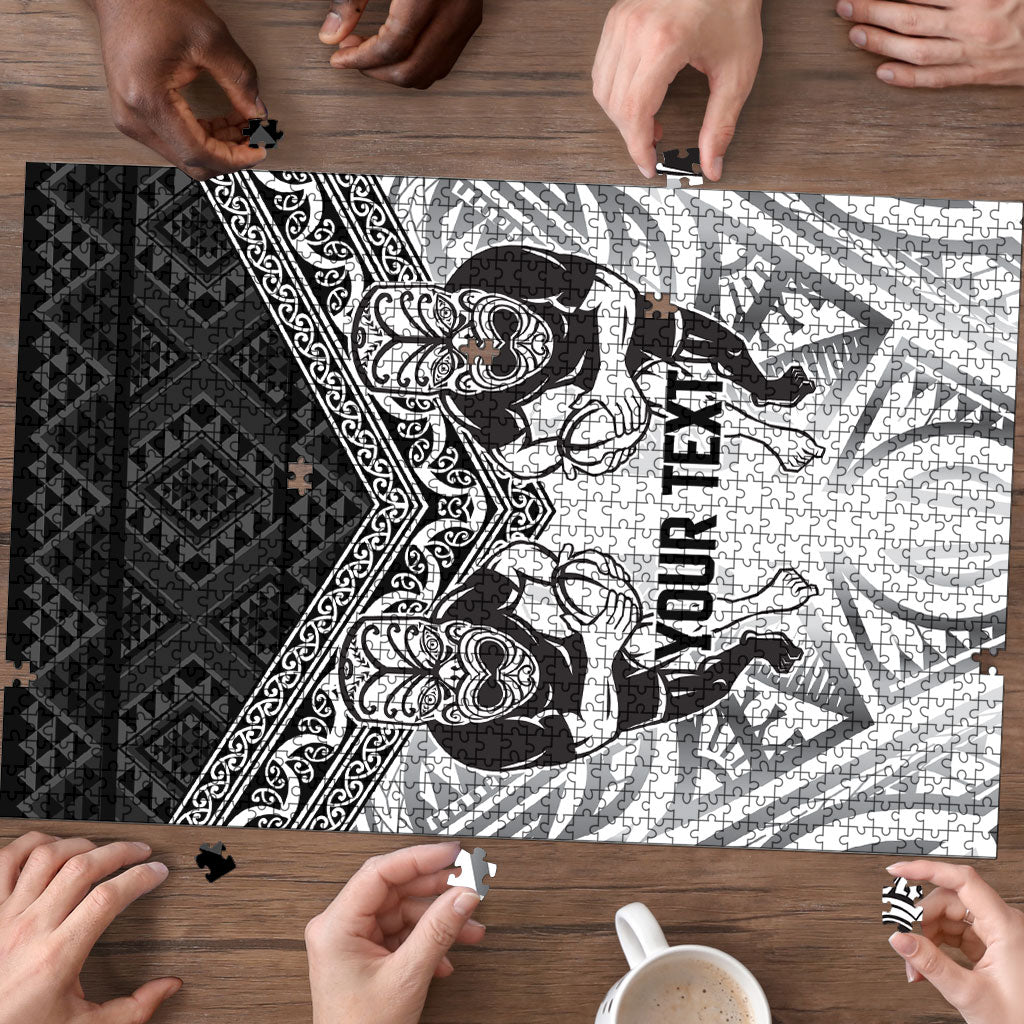 Custom Rugby New Zealand Black Fern Puzzle Niho Taniwha Inspired