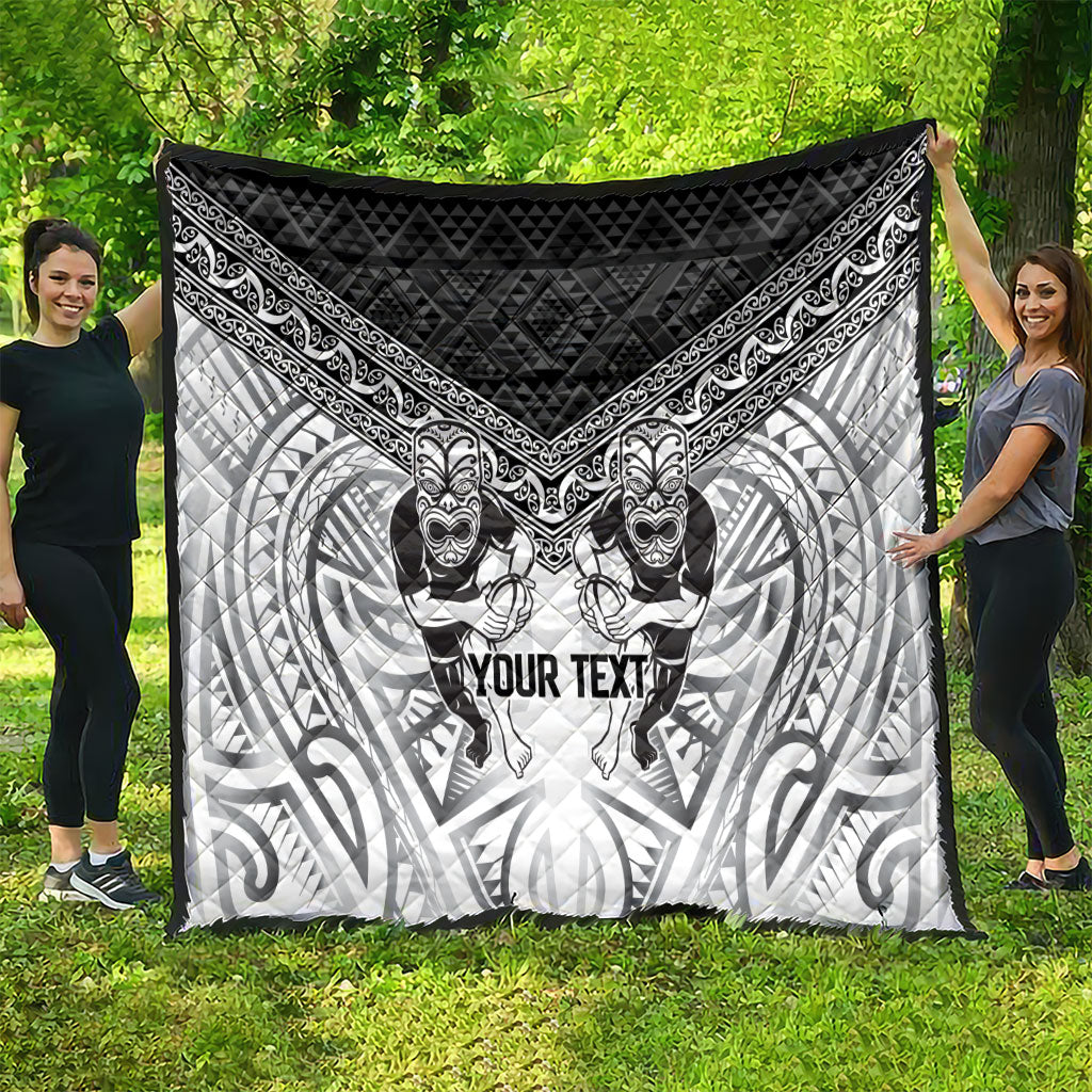 Custom Rugby New Zealand Black Fern Quilt Niho Taniwha Inspired