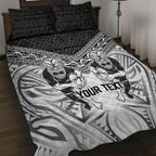 Custom Rugby New Zealand Black Fern Quilt Bed Set Niho Taniwha Inspired