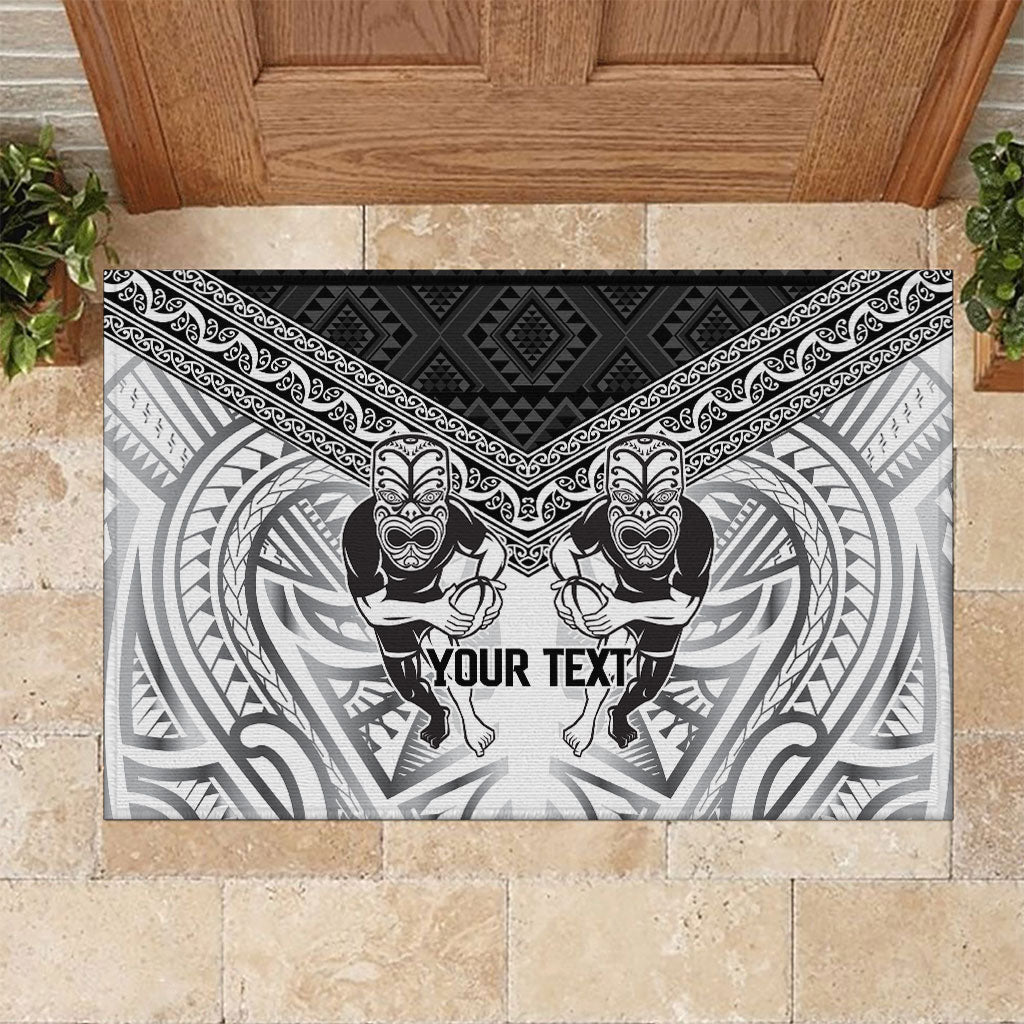 Custom Rugby New Zealand Black Fern Rubber Doormat Niho Taniwha Inspired