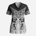 Custom Rugby New Zealand Black Fern Scrub Top Niho Taniwha Inspired