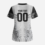 Custom Rugby New Zealand Black Fern Scrub Top Niho Taniwha Inspired