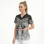 Custom Rugby New Zealand Black Fern Scrub Top Niho Taniwha Inspired