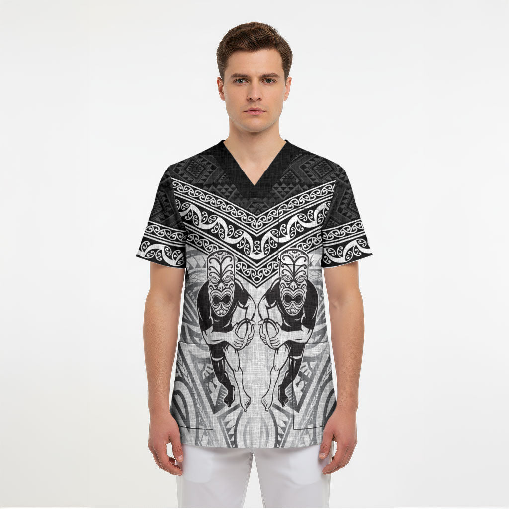 Custom Rugby New Zealand Black Fern Scrub Top Niho Taniwha Inspired