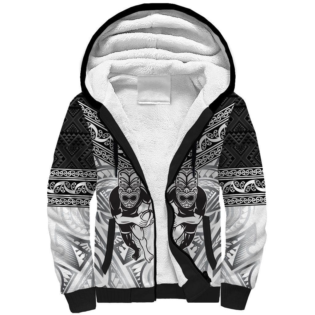 Custom Rugby New Zealand Black Fern Sherpa Hoodie Niho Taniwha Inspired