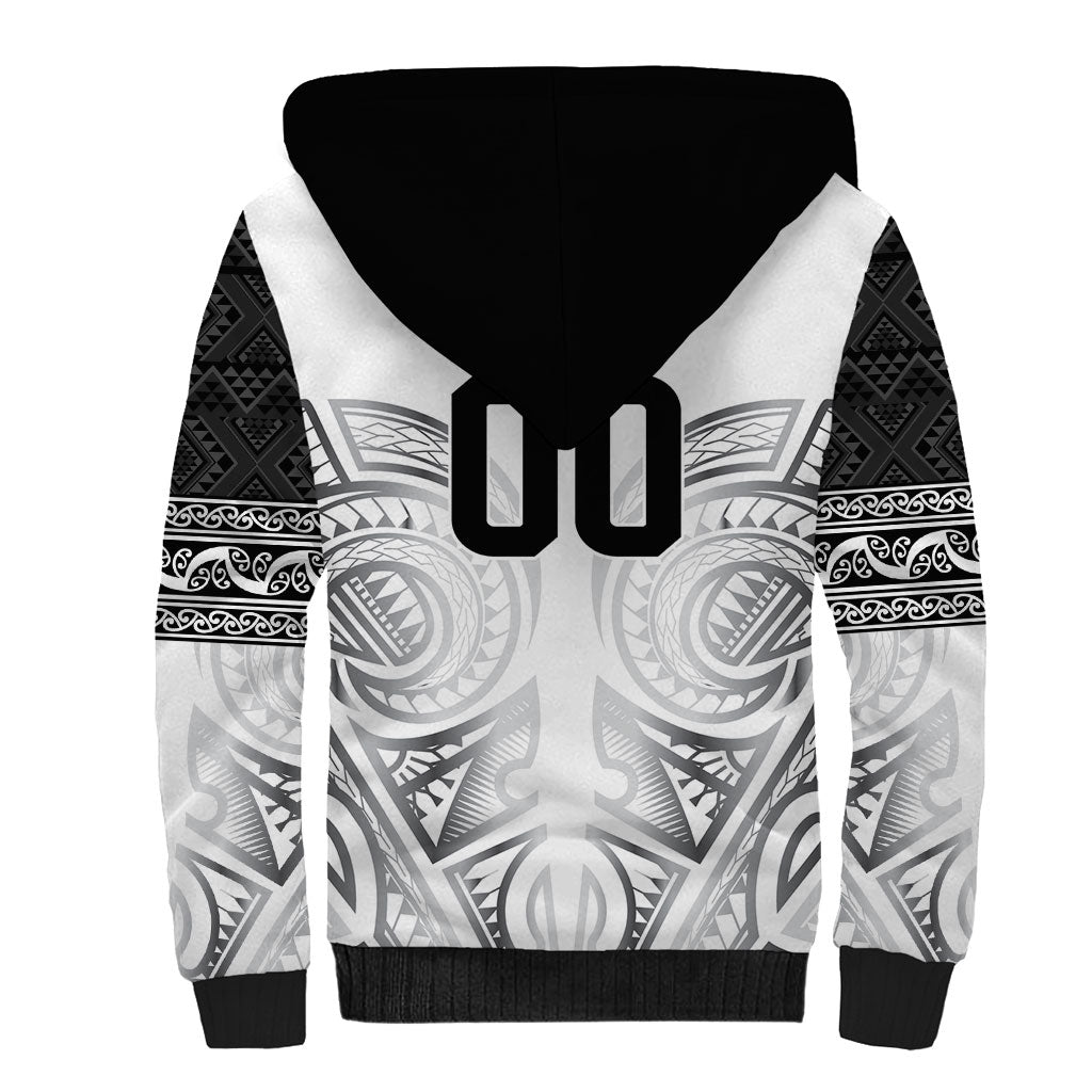 Custom Rugby New Zealand Black Fern Sherpa Hoodie Niho Taniwha Inspired