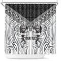 Custom Rugby New Zealand Black Fern Shower Curtain Niho Taniwha Inspired
