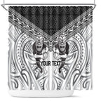 Custom Rugby New Zealand Black Fern Shower Curtain Niho Taniwha Inspired
