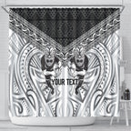 Custom Rugby New Zealand Black Fern Shower Curtain Niho Taniwha Inspired