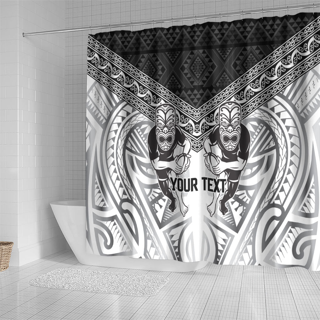 Custom Rugby New Zealand Black Fern Shower Curtain Niho Taniwha Inspired