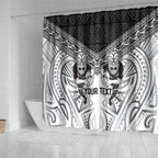 Custom Rugby New Zealand Black Fern Shower Curtain Niho Taniwha Inspired