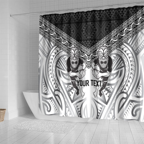 Custom Rugby New Zealand Black Fern Shower Curtain Niho Taniwha Inspired