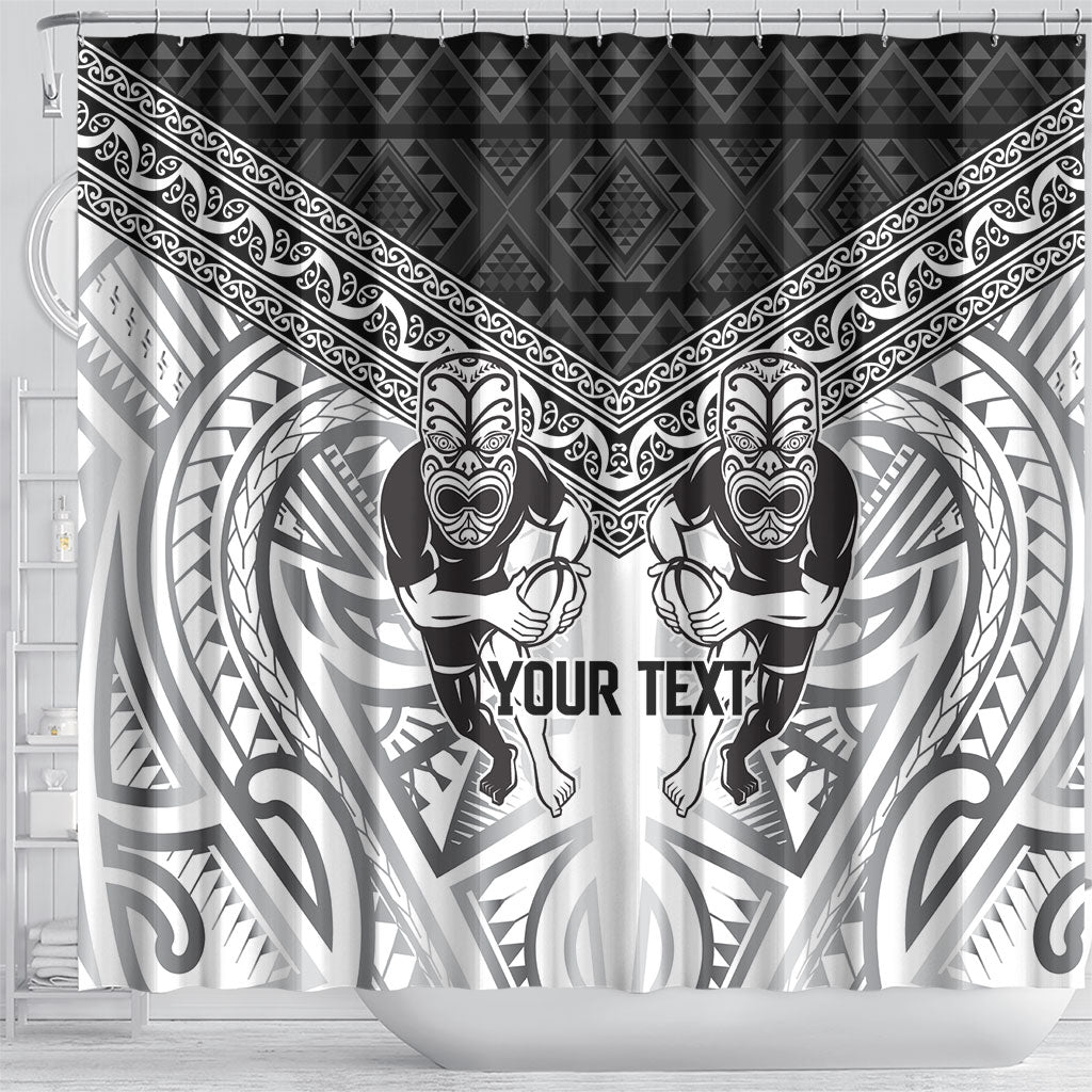 Custom Rugby New Zealand Black Fern Shower Curtain Niho Taniwha Inspired