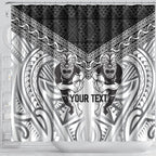 Custom Rugby New Zealand Black Fern Shower Curtain Niho Taniwha Inspired