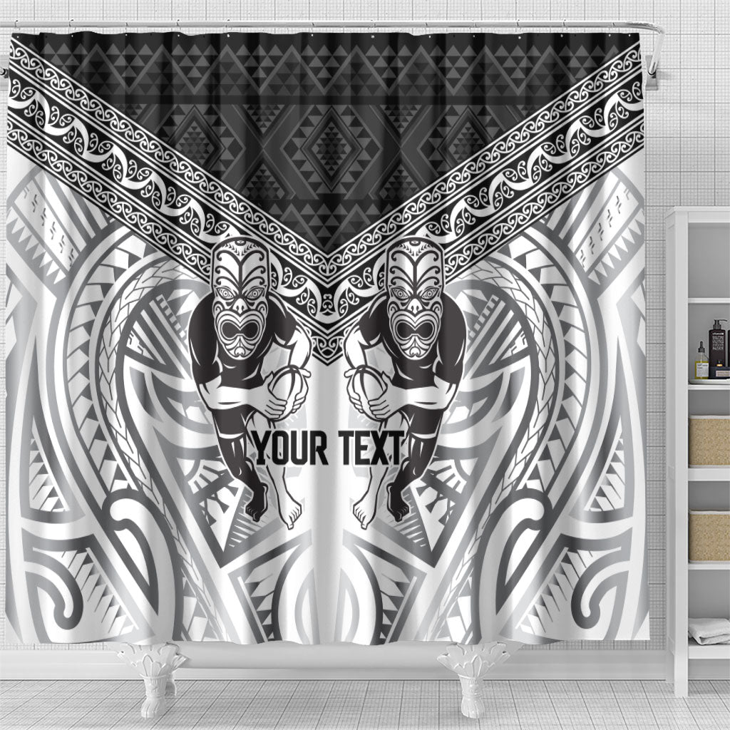 Custom Rugby New Zealand Black Fern Shower Curtain Niho Taniwha Inspired