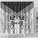 Custom Rugby New Zealand Black Fern Shower Curtain Niho Taniwha Inspired