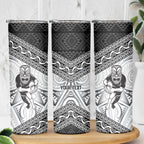 Custom Rugby New Zealand Black Fern Skinny Tumbler Niho Taniwha Inspired