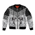 Custom Rugby New Zealand Black Fern Sleeve Zip Bomber Jacket Niho Taniwha Inspired