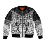 Custom Rugby New Zealand Black Fern Sleeve Zip Bomber Jacket Niho Taniwha Inspired