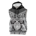 Custom Rugby New Zealand Black Fern Sleeveless Hoodie Niho Taniwha Inspired