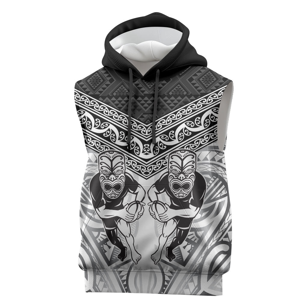 Custom Rugby New Zealand Black Fern Sleeveless Hoodie Niho Taniwha Inspired