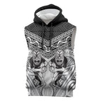 Custom Rugby New Zealand Black Fern Sleeveless Hoodie Niho Taniwha Inspired