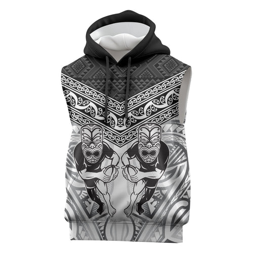 Custom Rugby New Zealand Black Fern Sleeveless Hoodie Niho Taniwha Inspired