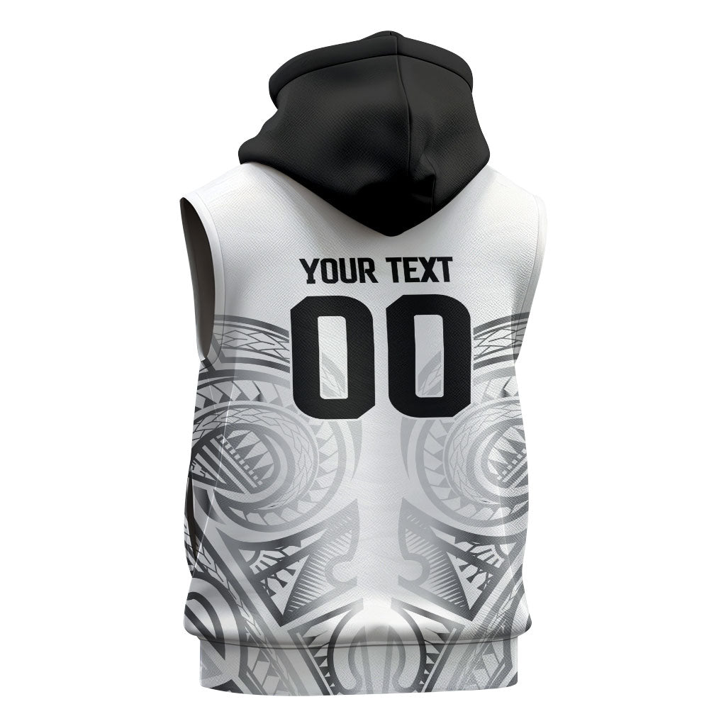 Custom Rugby New Zealand Black Fern Sleeveless Hoodie Niho Taniwha Inspired