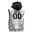 Custom Rugby New Zealand Black Fern Sleeveless Hoodie Niho Taniwha Inspired