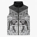 Custom Rugby New Zealand Black Fern Sleeveless Puffer Jacket Niho Taniwha Inspired
