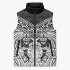 Custom Rugby New Zealand Black Fern Sleeveless Puffer Jacket Niho Taniwha Inspired
