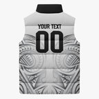 Custom Rugby New Zealand Black Fern Sleeveless Puffer Jacket Niho Taniwha Inspired