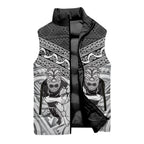 Custom Rugby New Zealand Black Fern Sleeveless Puffer Jacket Niho Taniwha Inspired