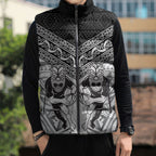 Custom Rugby New Zealand Black Fern Sleeveless Puffer Jacket Niho Taniwha Inspired