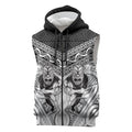 Custom Rugby New Zealand Black Fern Sleeveless Zip Hoodie Niho Taniwha Inspired