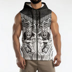 Custom Rugby New Zealand Black Fern Sleeveless Zip Hoodie Niho Taniwha Inspired
