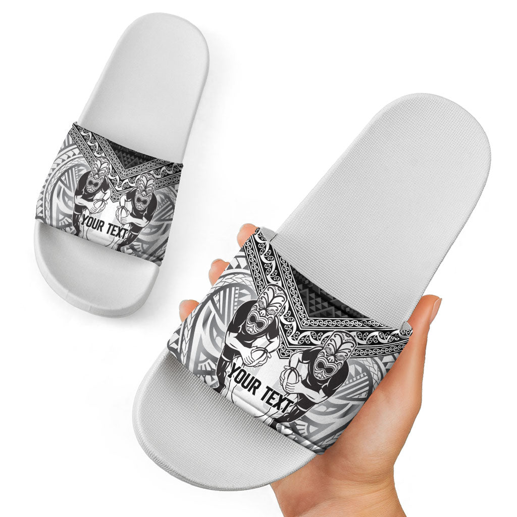 Custom Rugby New Zealand Black Fern Slide Sandals Niho Taniwha Inspired