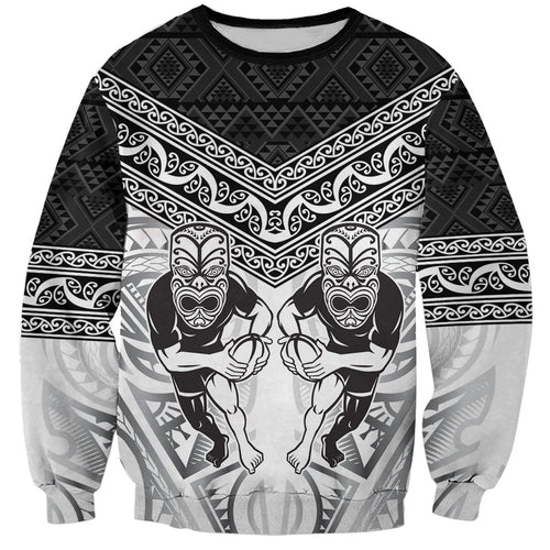 Custom Rugby New Zealand Black Fern Sweatshirt Niho Taniwha Inspired