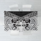 Custom Rugby New Zealand Black Fern Tablecloth Niho Taniwha Inspired