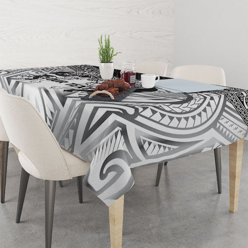 Custom Rugby New Zealand Black Fern Tablecloth Niho Taniwha Inspired