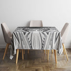 Custom Rugby New Zealand Black Fern Tablecloth Niho Taniwha Inspired