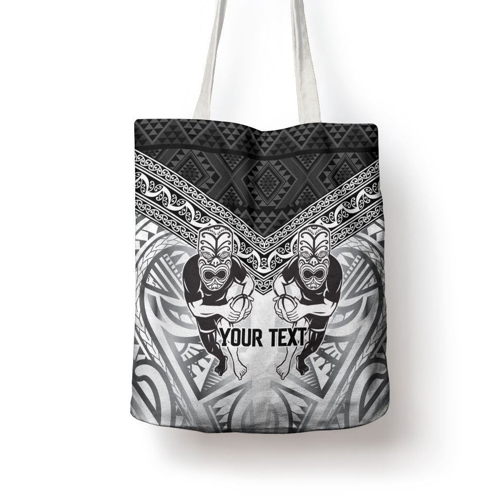 Custom Rugby New Zealand Black Fern Tote Bag Niho Taniwha Inspired
